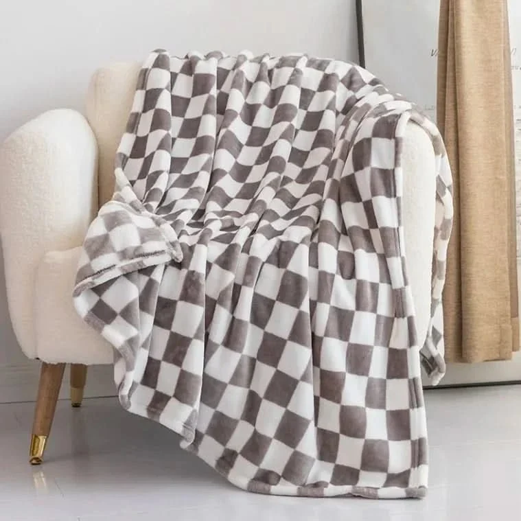Blød åndbar flanel-fleece tæppe med anti-pilling, 70 × 100 cm