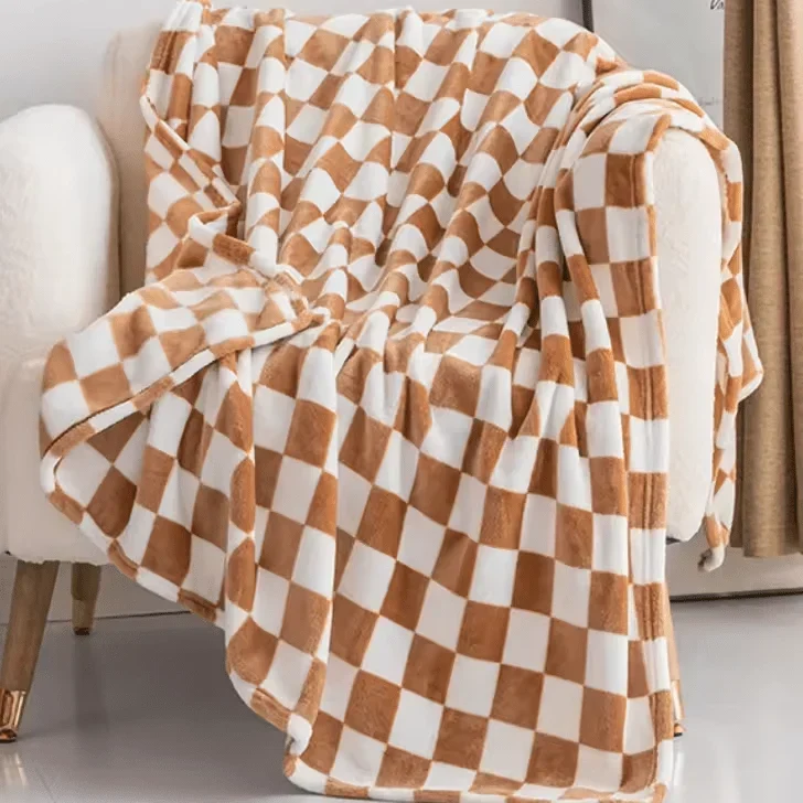 Blød åndbar flanel-fleece tæppe med anti-pilling, 70 × 100 cm