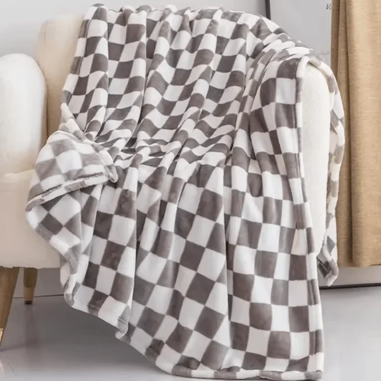 Blød åndbar flanel-fleece tæppe med anti-pilling, 70 × 100 cm