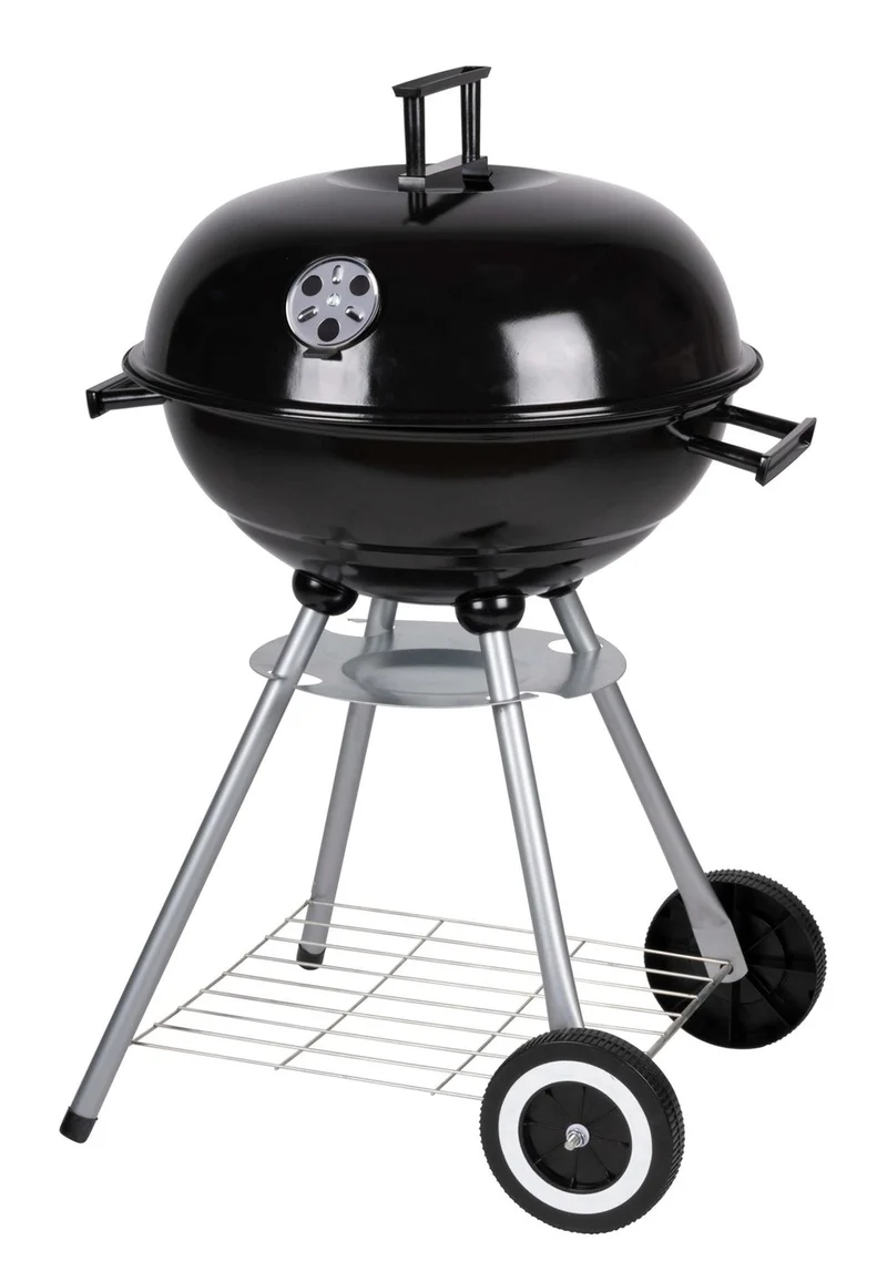 ALPINA Klotgrill 44 cm med lock – Klassisk kolgrill för terrass och trädgård