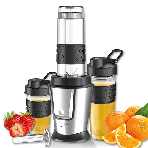 Blender med 2 sportflaskor