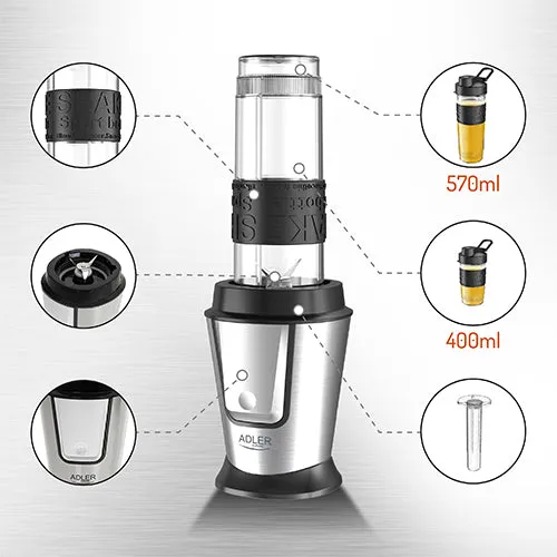 Blender med 2 sportflaskor
