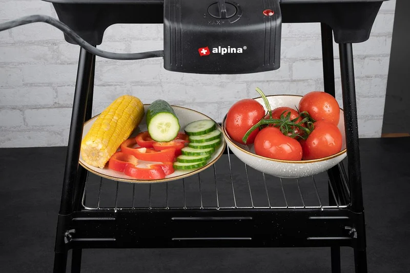 Alpina elektrisk grill 2-i-1 - för inomhus- och utomhusbruk