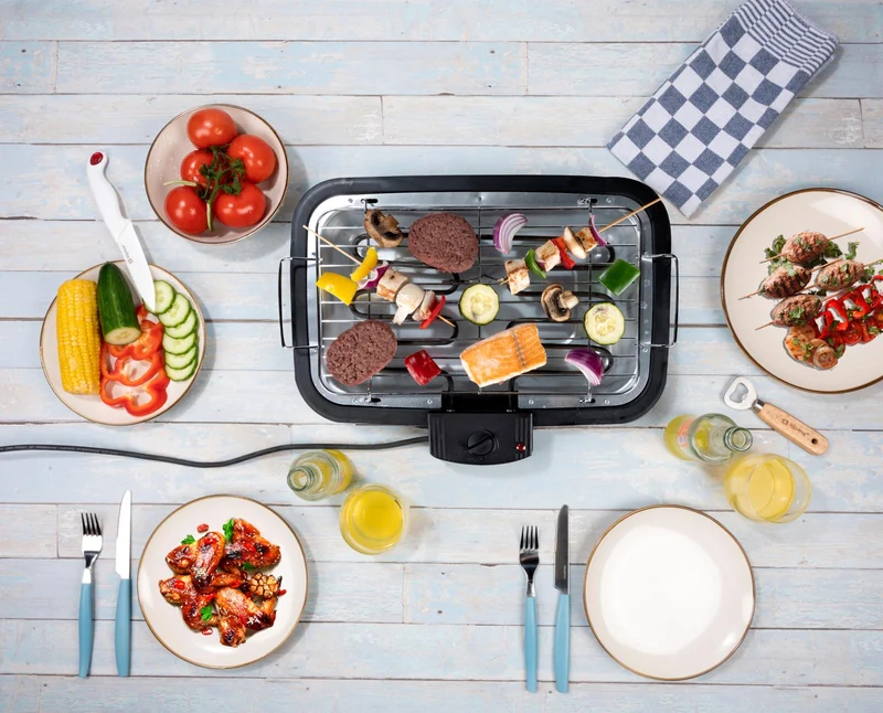 Alpina elektrisk grill 2-i-1 - för inomhus- och utomhusbruk
