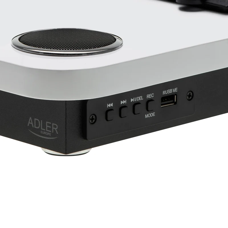 Skivspelare Vit/träfärg med Bluetooth & USB-inspelning