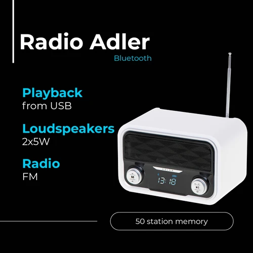 Trådlös Bluetooth-radio med FM, USB & SD – Uppladdningsbar
