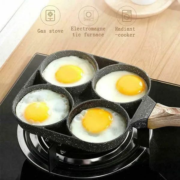 4-huls Non-stick Omeletpande i Aluminium til Gas og Induktion