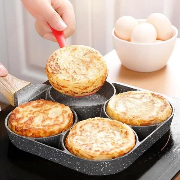4-huls Non-stick Omeletpande i Aluminium til Gas og Induktion