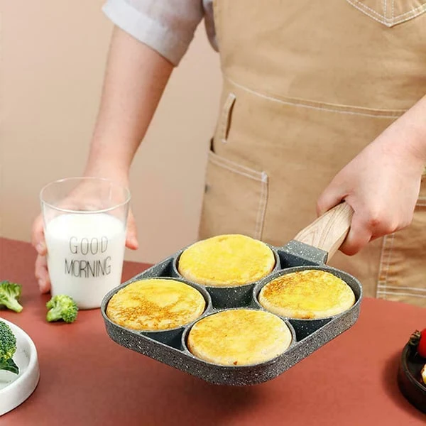 4-huls Non-stick Omeletpande i Aluminium til Gas og Induktion