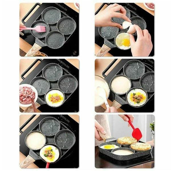 4-huls Non-stick Omeletpande i Aluminium til Gas og Induktion