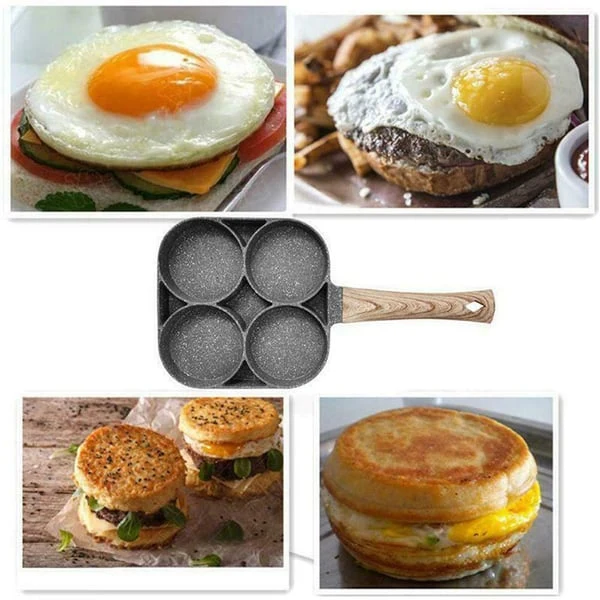 4-huls Non-stick Omeletpande i Aluminium til Gas og Induktion