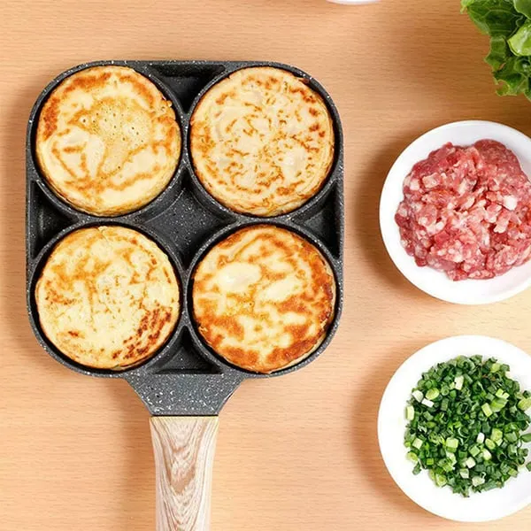 4-huls Non-stick Omeletpande i Aluminium til Gas og Induktion