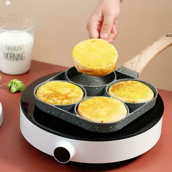 4-huls Non-stick Omeletpande i Aluminium til Gas og Induktion