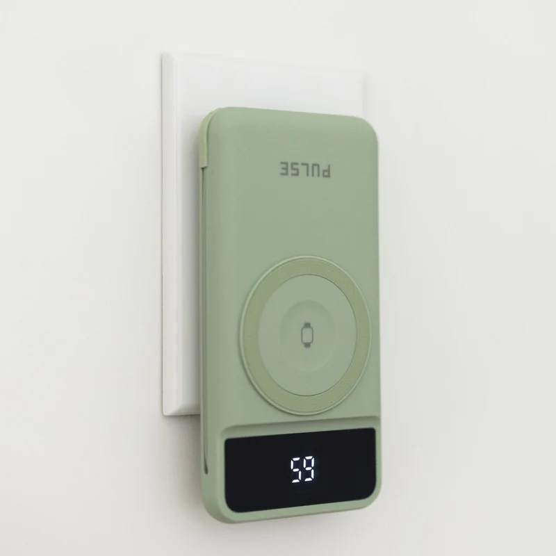 10.000 mAh Powerbank med Reiselader | 5-i-1 Qi Oplader med kabler
