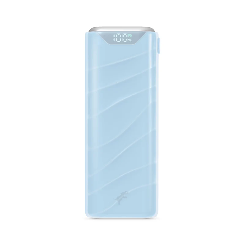 Kompakt USB-C Powerbank med 10.000 mAh og indbygget ladekabel
