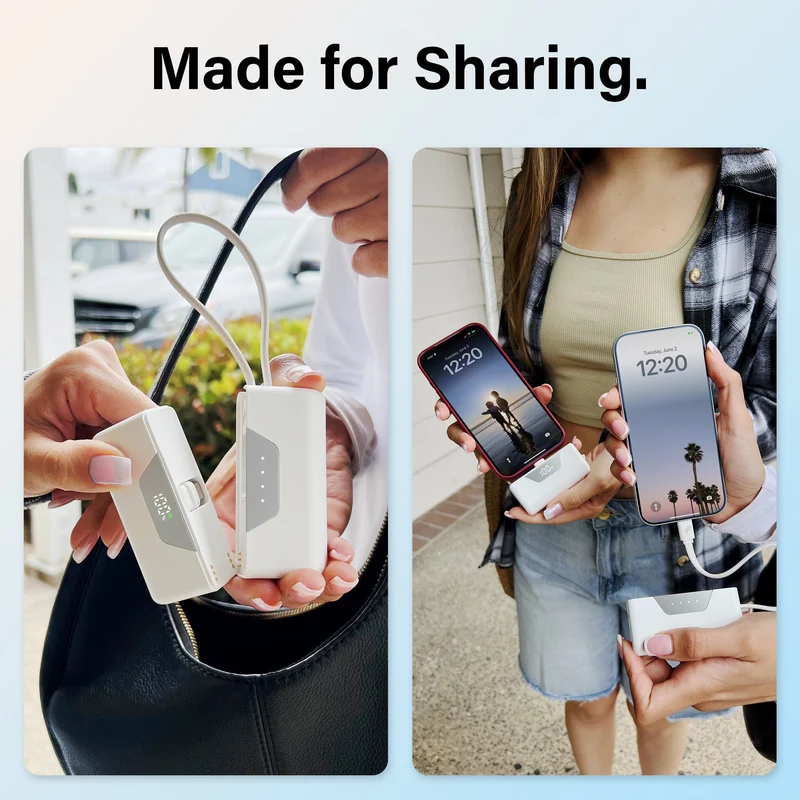 Magnetisk Powerbank 10.000 mAh med to 5.000 mAh batterier og USB-C porte