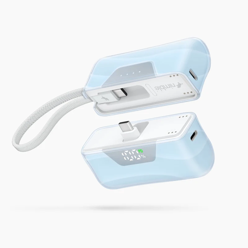 Magnetisk Powerbank 10.000 mAh med to 5.000 mAh batterier og USB-C porte