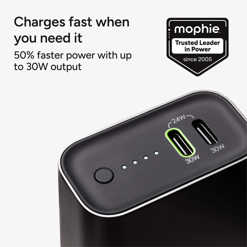 Kompakt 10000 mAh Powerbank med Hurtigopladning og Dual USB-C