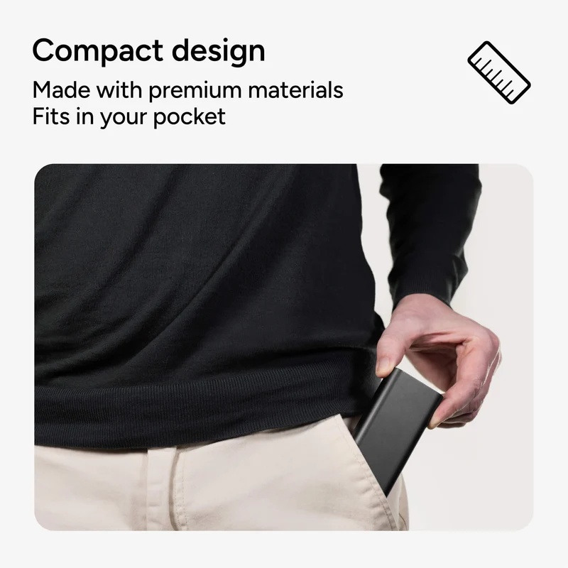 Kompakt 10000 mAh Powerbank med Hurtigopladning og Dual USB-C