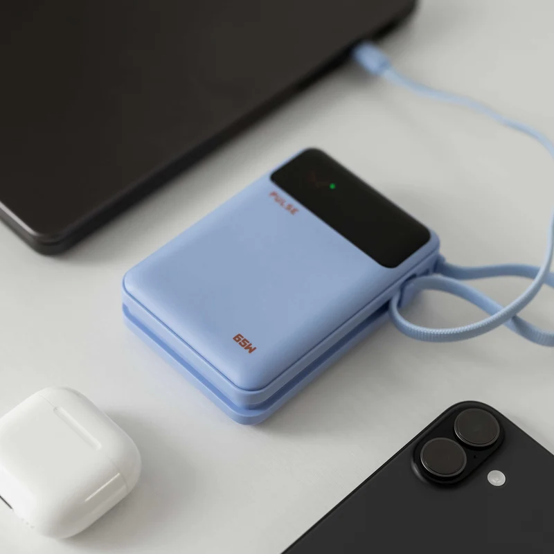 Kompakt 65 W Powerbank til laptop med 20.000 mAh og USB-C-kabel