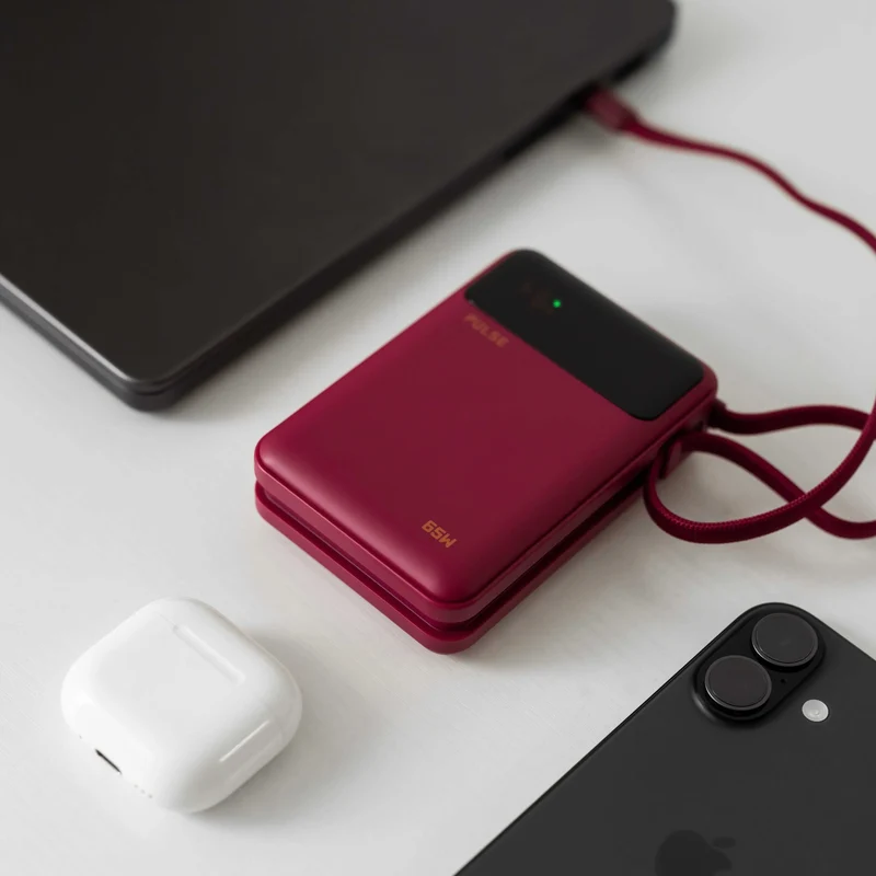 Kompakt 65 W Powerbank til laptop med 20.000 mAh og USB-C-kabel