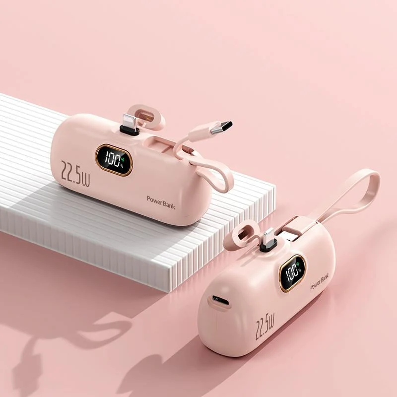 Mini Powerbank 5000 mAh med 22,5W Hurtigopladning
