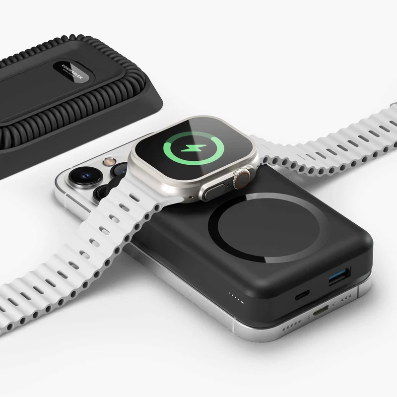 Magnetisk Powerbank 10000 mAh med USB-C og ladekabel