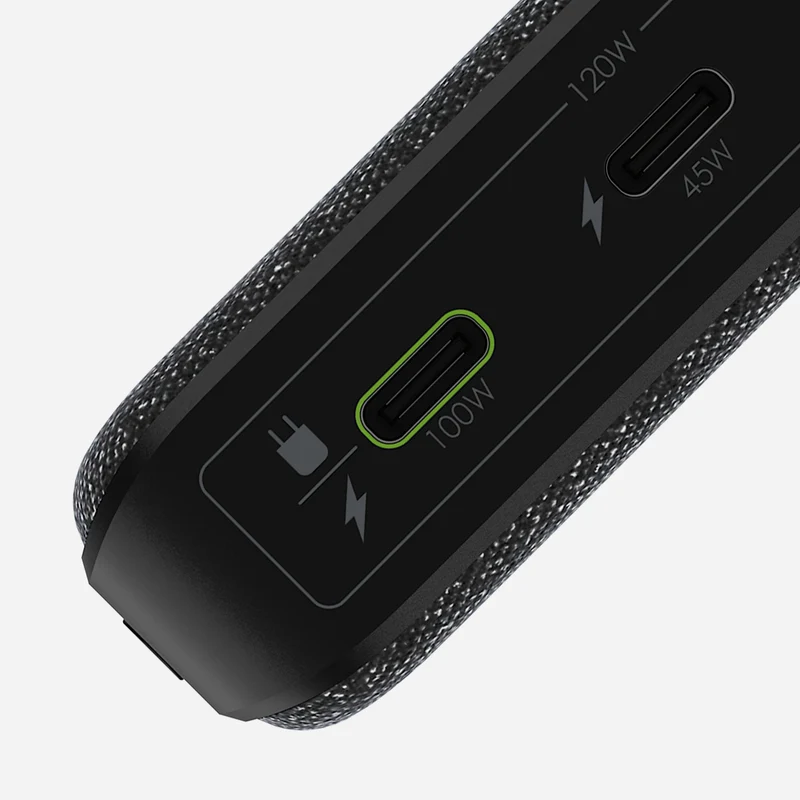 25000 mAh Powerbank med 100 W USB-C hurtigopladning til laptop og smartphone