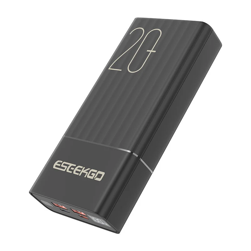 Powerbank med 20.000 mAh, 22,5 W hurtigopladning og 3 porte