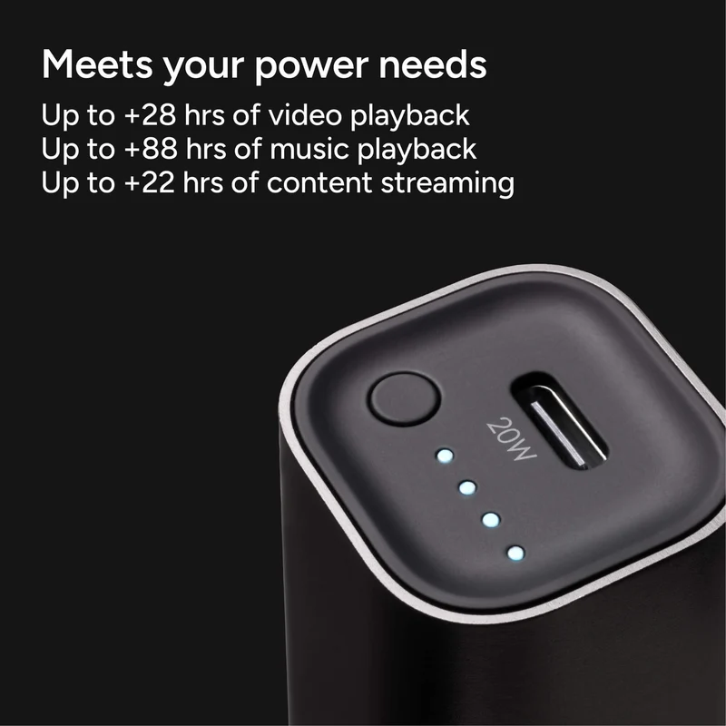 5000 mAh Powerbank med 20 W USB-C Hurtigopladning til rejser