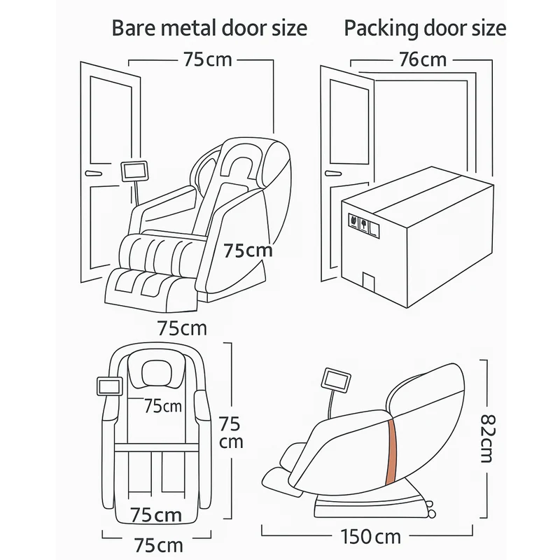 Massagestol 8D - S-teknologi, Zero Gravity och Värmebehandling - Model S9