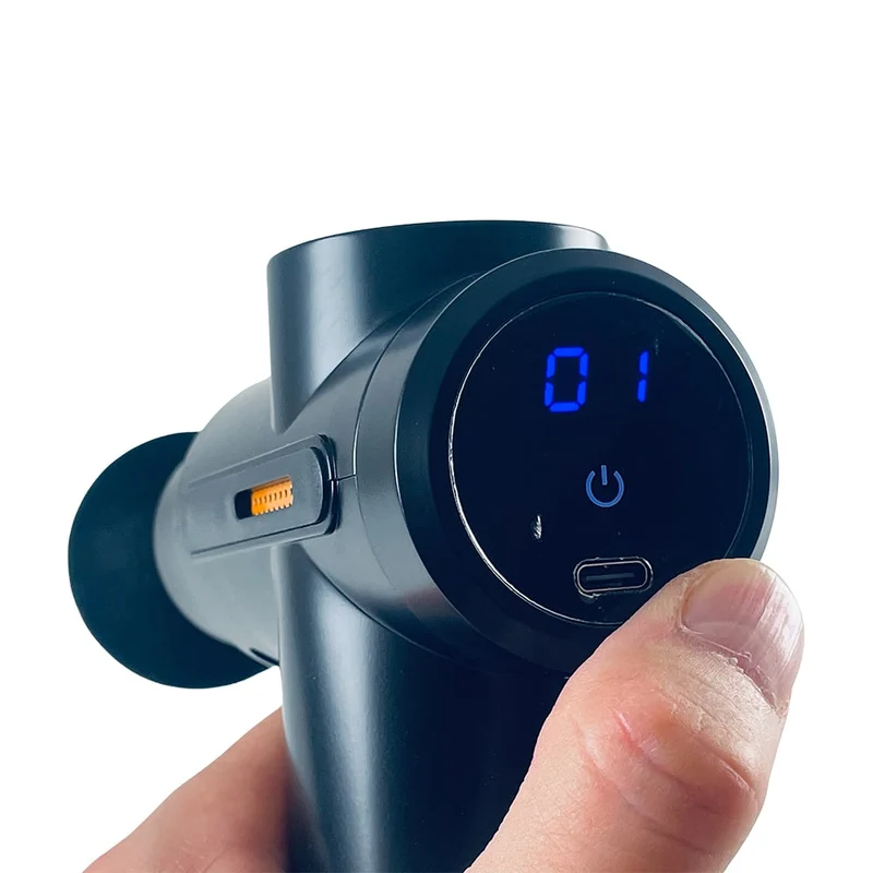 Massagepistol med 6 program och 4 massagehuvuden