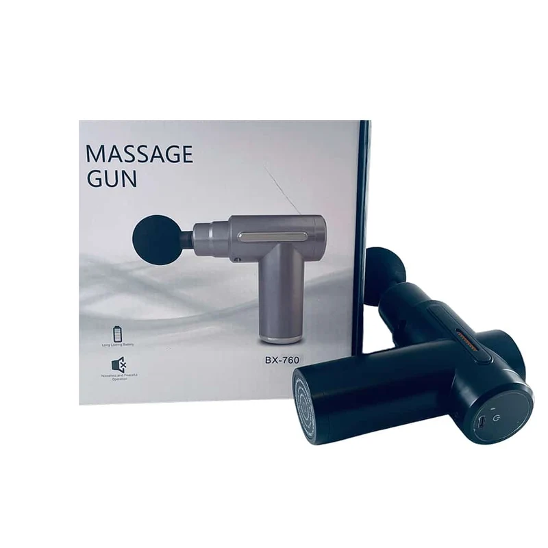 Massagepistol med 6 program och 4 massagehuvuden