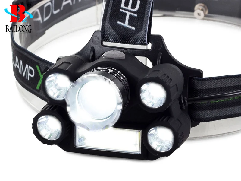 Kraftfull pannlampa - 5x LED, 400m räckvidd