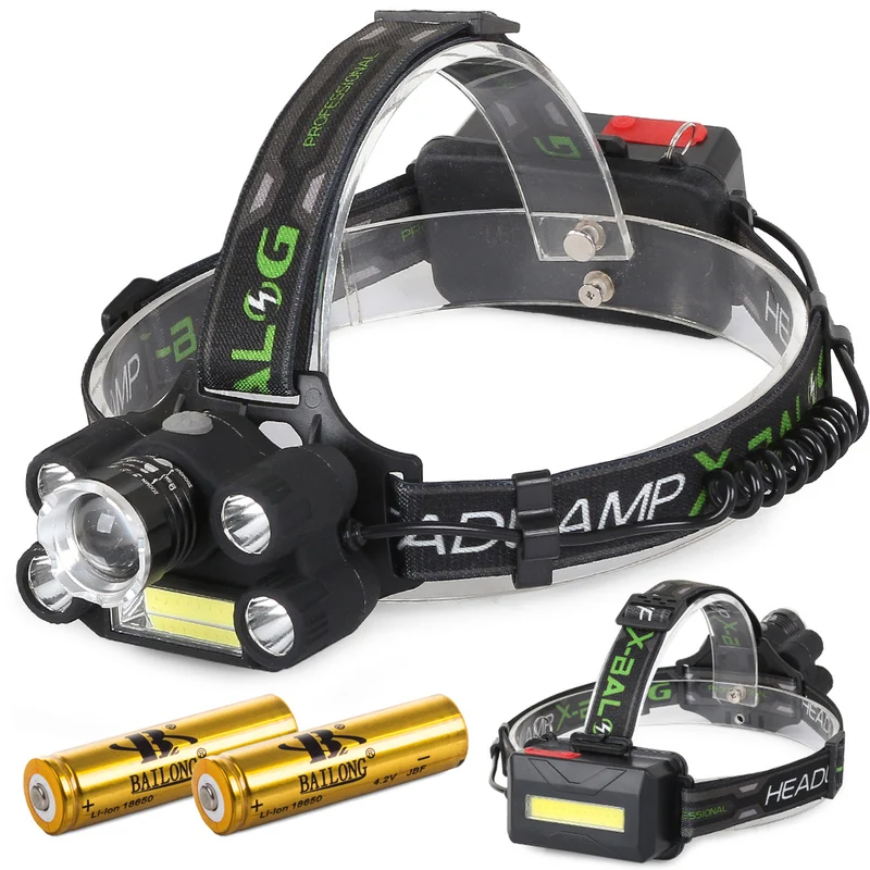 Kraftfull pannlampa - 5x LED, 400m räckvidd