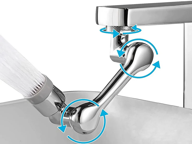 Flexibel kranförlängare i krom – 1080° vridbar