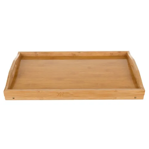 Vikbart frukostbord i bambu – perfekt för sängen