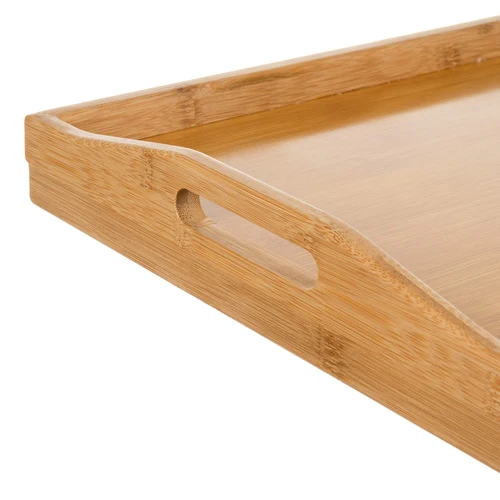 Vikbart frukostbord i bambu – perfekt för sängen