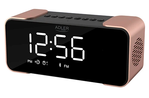 Kopparfärgad radio med väckarklocka, Bluetooth och FM-radio