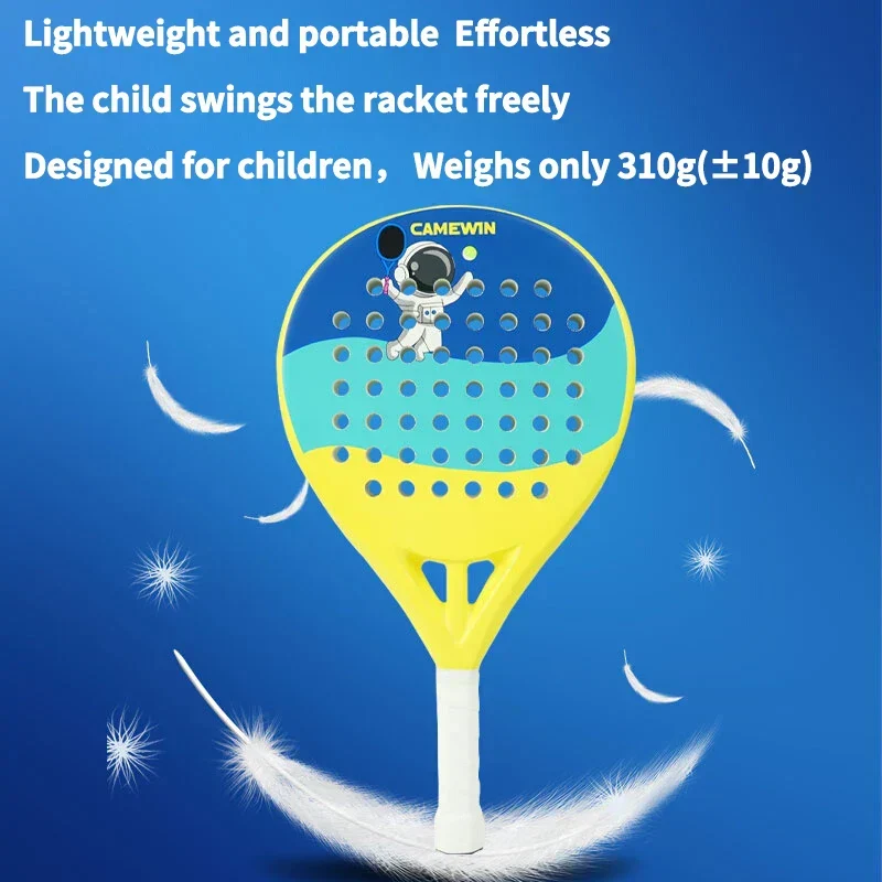 Junior Padel- og Tennisbat, 50% Kulstof, 50% Glasfiber, letvægt