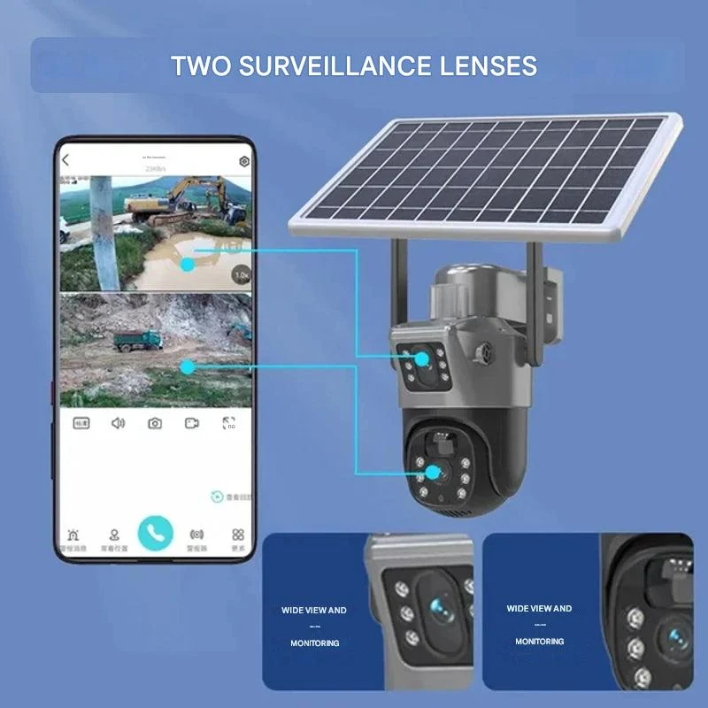 Trådløs 4K Overvågningskamera med Solpanel og App – DualGuard Hjem- og Havekamera