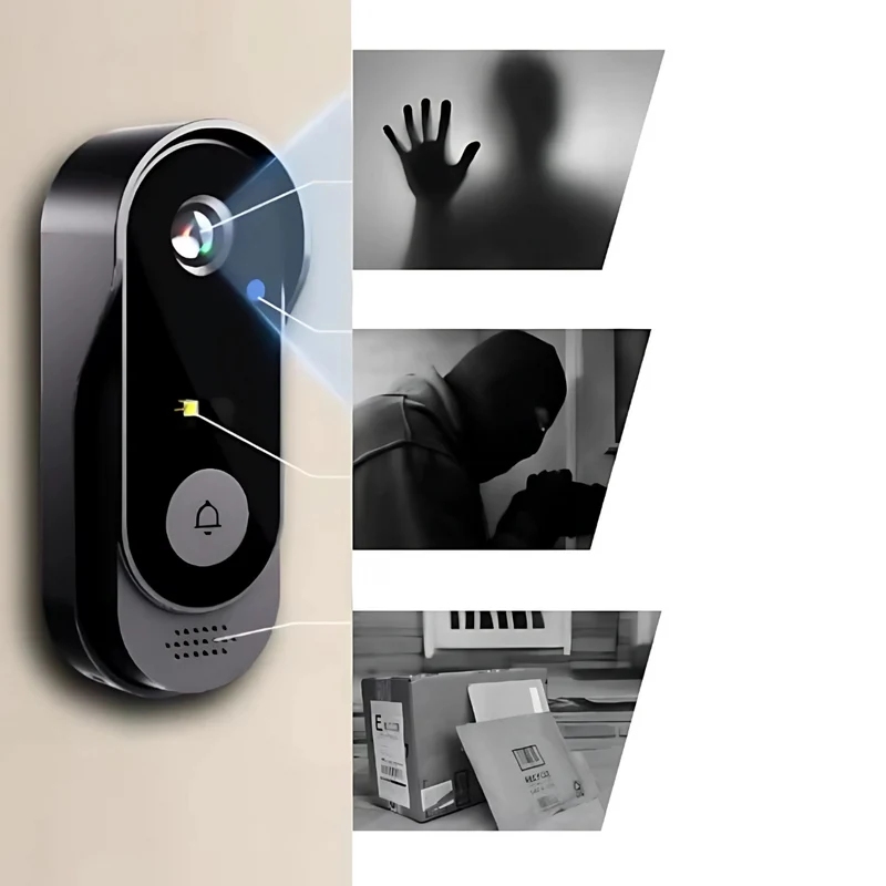Trådløs Video-Dørklokke med To-Vejs Audio og WLAN