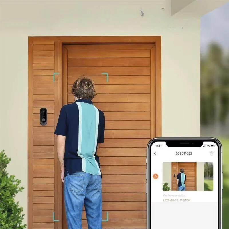 Trådløs Video-Dørklokke med To-Vejs Audio og WLAN