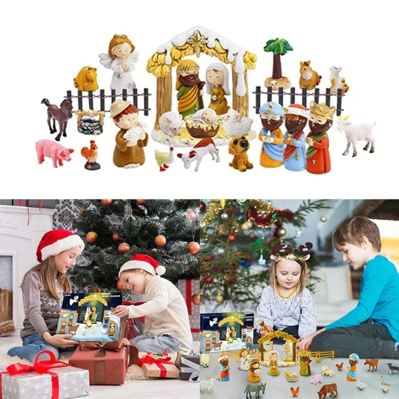 Adventskalender med 24 Harzminiaturer til Kribbe
