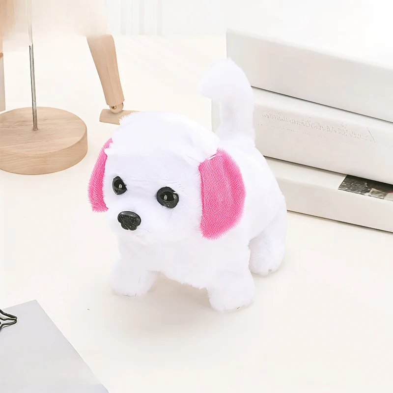Interaktivt Elektrisk Plush Hundelegetøj med Løbende og Bjeffende Funktion