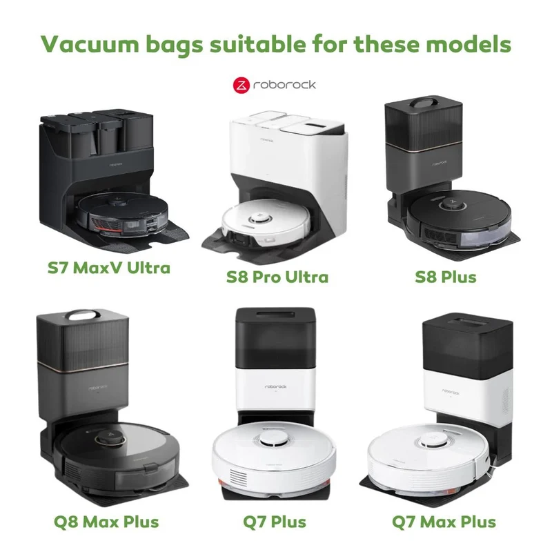 Roborock S7 MaxV Ultra/Q8 Max+/Q7+/Q7Max+/S8+/S8 Pro Ultra Vacuum Dust Bags (6 Pack) (Genuine)
