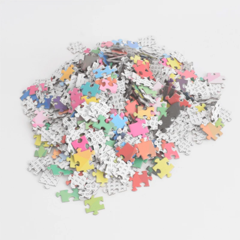 Runde Puzzles i Gradient Farver med Regnbue Design