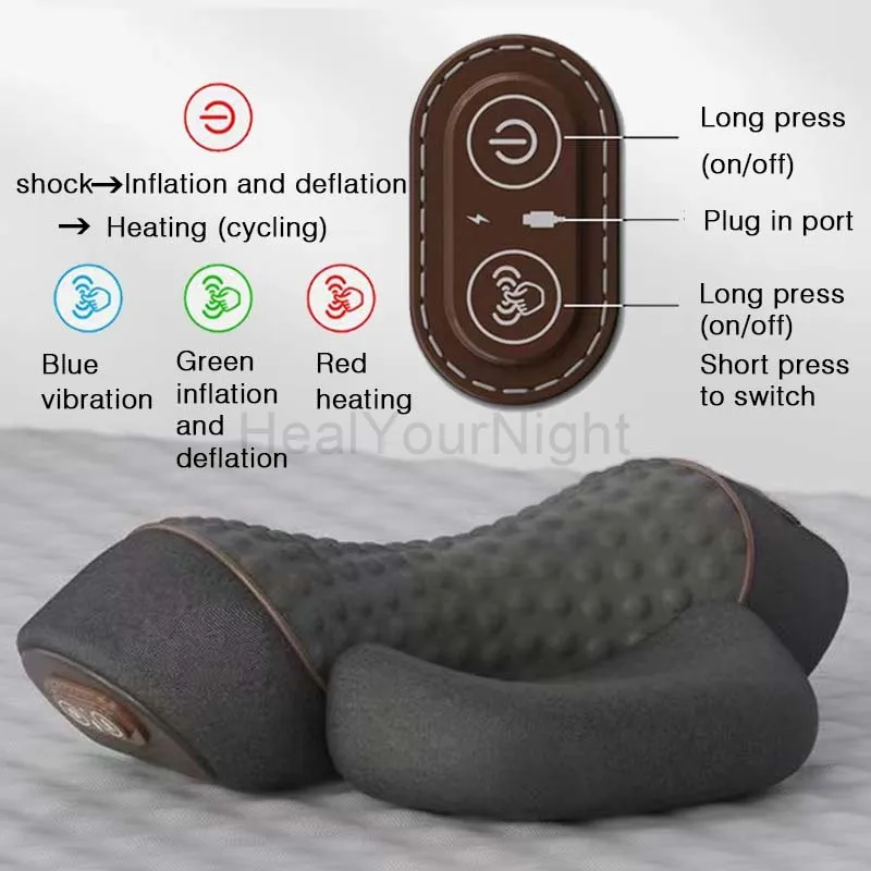 Vibrationsmassagepude med varm kompression