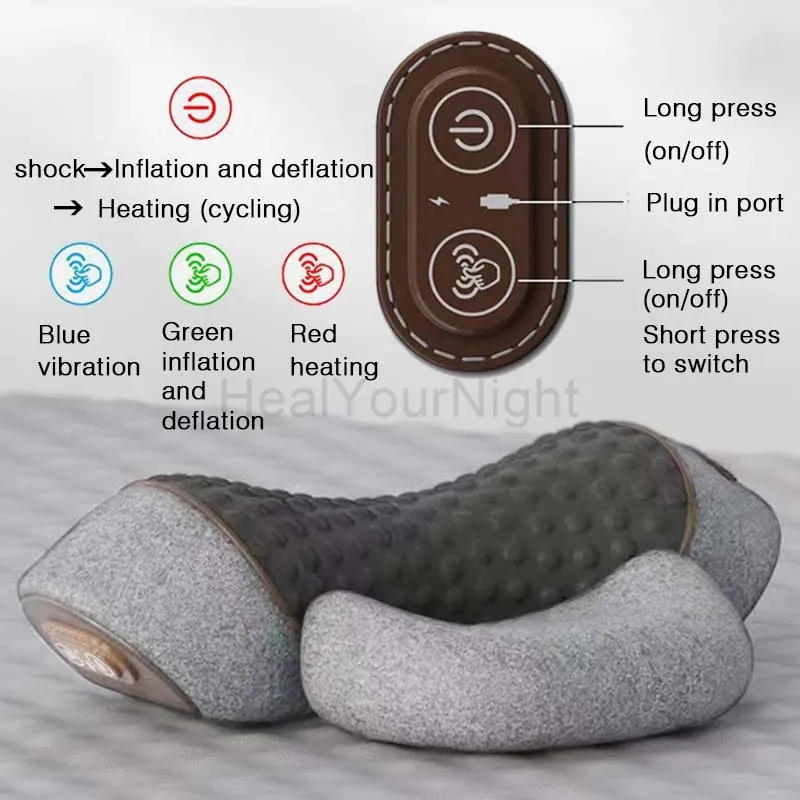 Vibrationsmassagepude med varm kompression