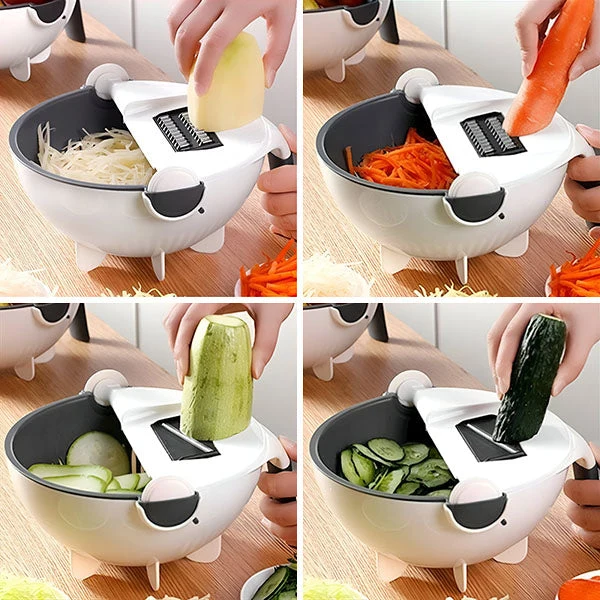 Globetrek° KitchenSlicer - Multifunktionell Köksskärare Med Korgdränering